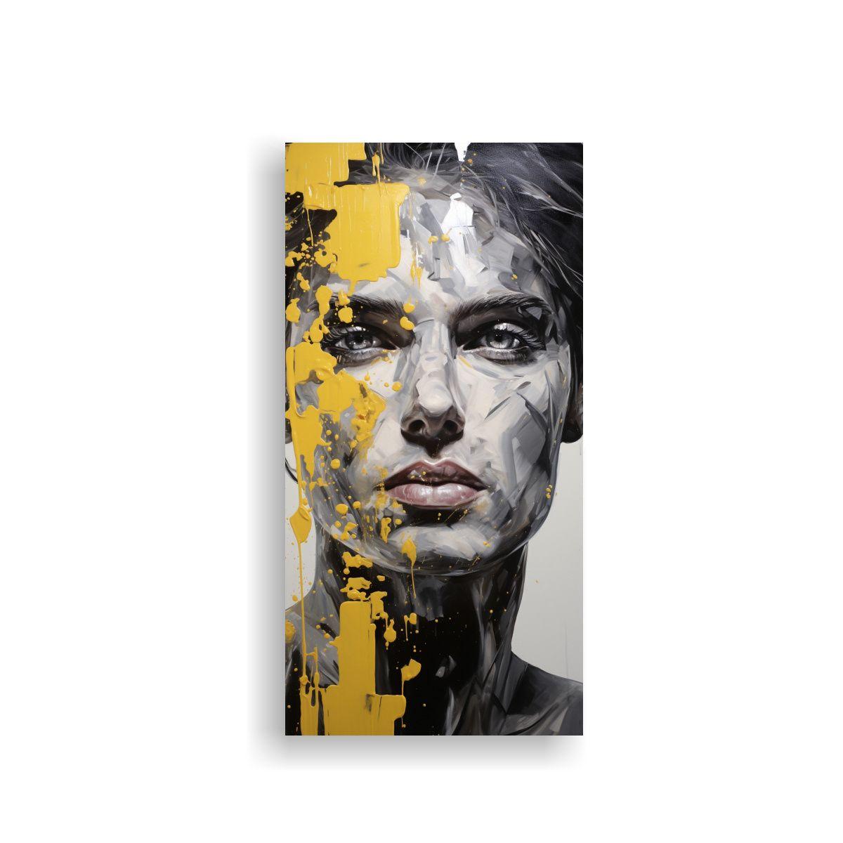 Cuadro Abstracto Composición Facial Equilibrada 20x40cm-0