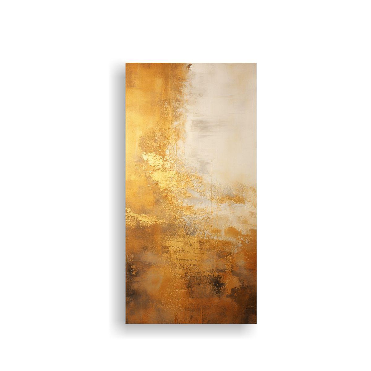 Cuadro Abstracto Dorado Con Armonía De Colores 30x60cm-0