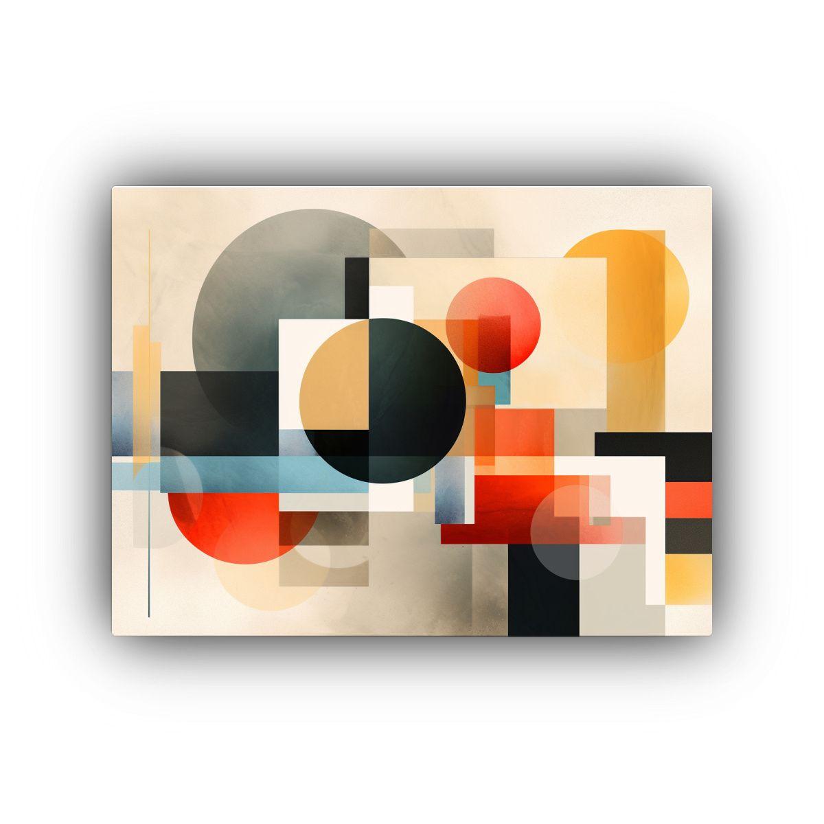 Cuadro Abstracto En Bastidor: Embrace La Geometría Estétic 40x30cm-0