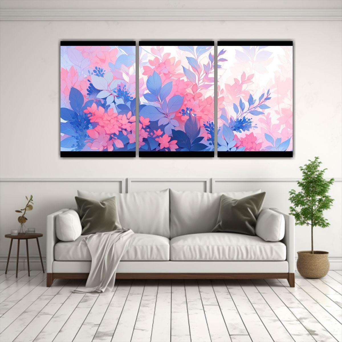 Cuadro Abstracto Tela Vision Rosa Y Azul Neonoir 240x120 Cm-2