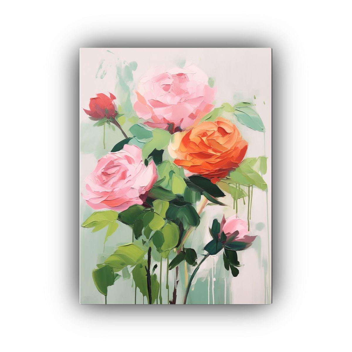 Lienzo Floral Junto A Pinturas De Decoración 80x120cm-0