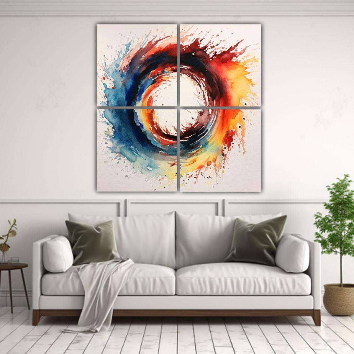 Cuatro Composición Estilo Galeria Simetrico 160x160 Cm-2