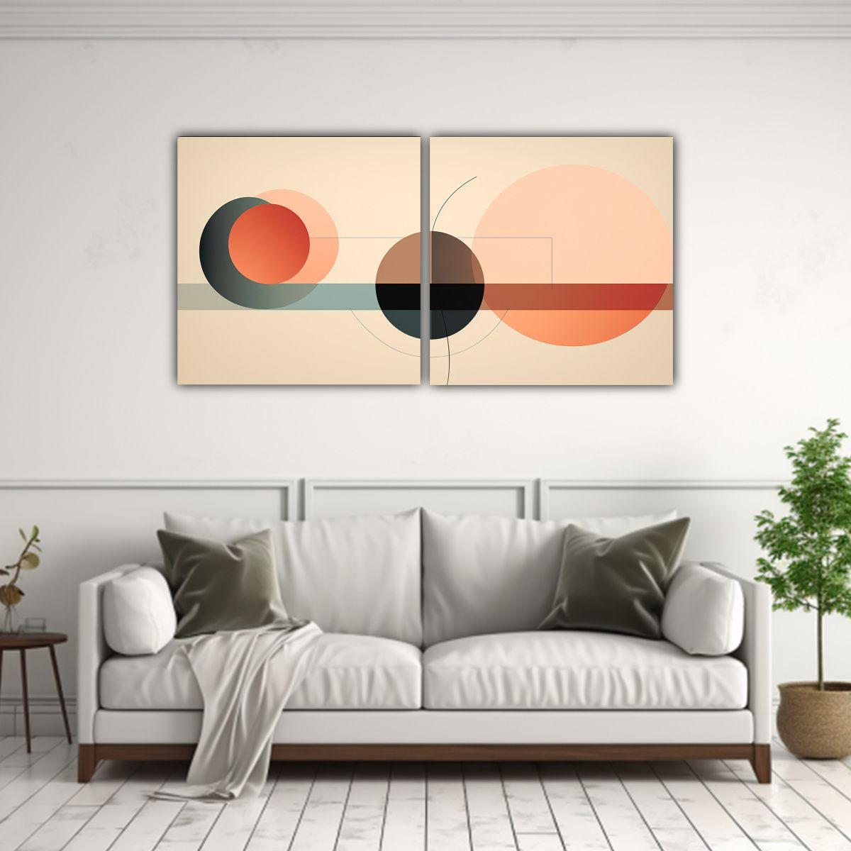 Cuadro Abstracto Exclusivo Para Decoración Boho 40x20 Cm-2