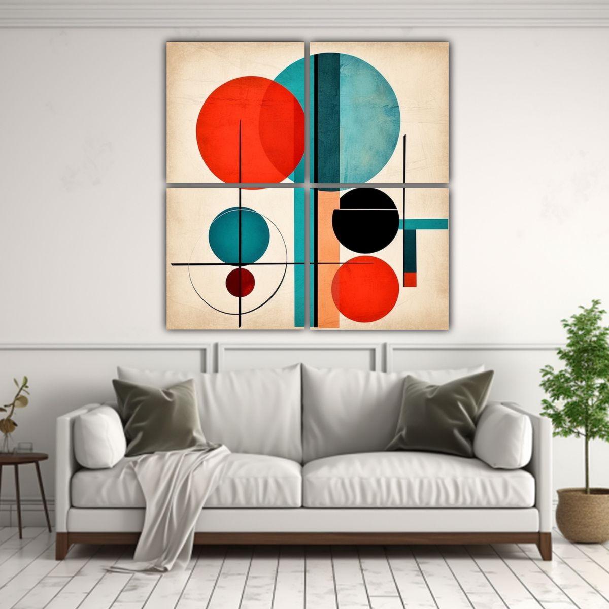 Cuadros Decorativos Modernos Líneas Simples Y 160x160 Cm-2