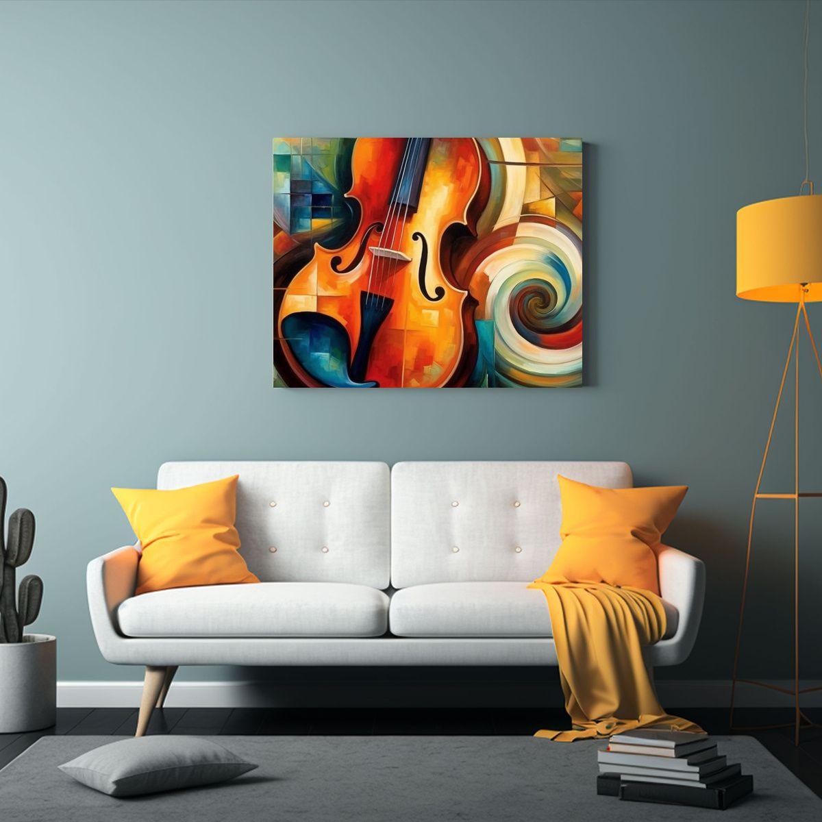 Armonía En Bastidor: Melodía Inspiradora En Decoración. 40x30cm-2
