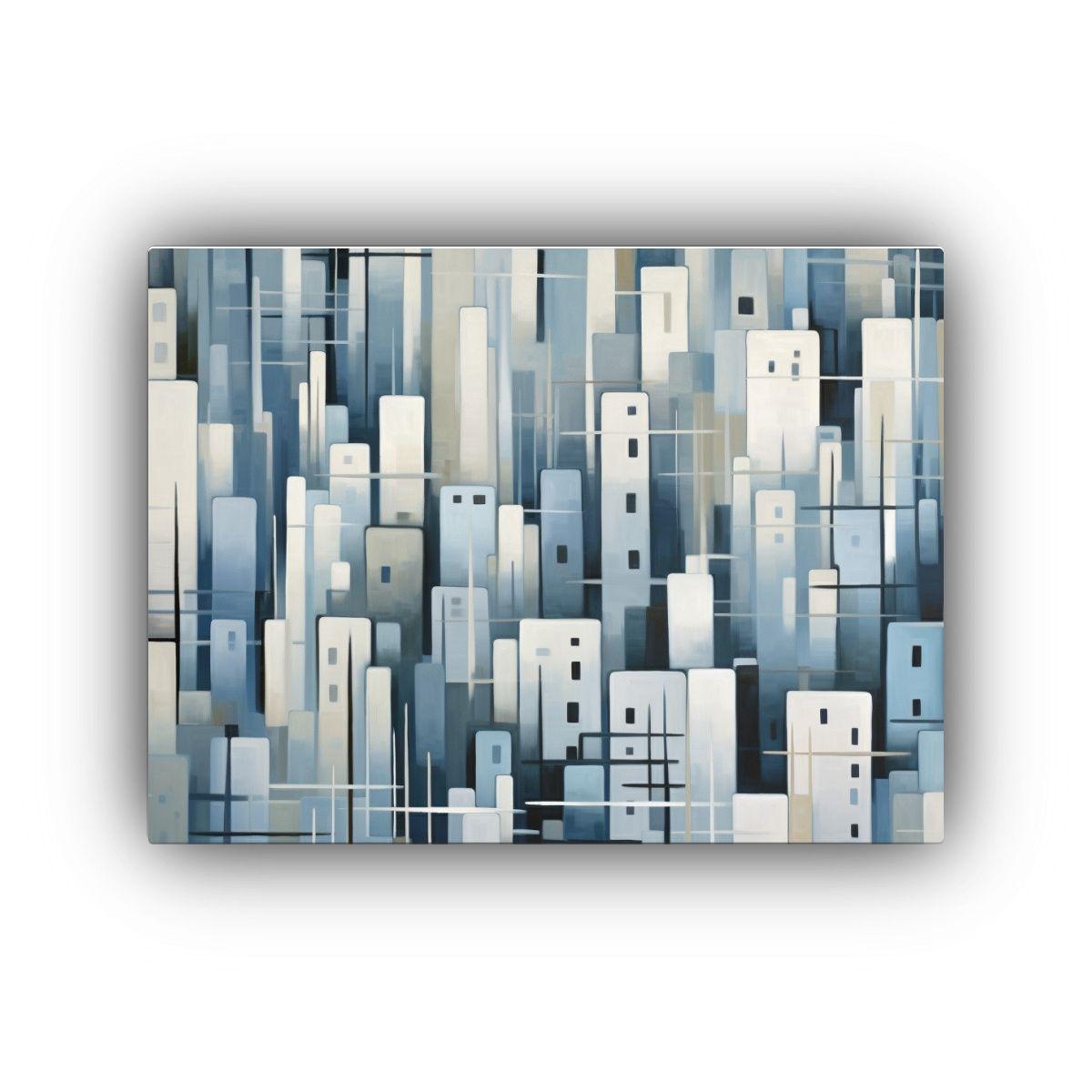 Pinturas Decorativas Estilo Galería: Abstracto En Azul Clar 30x20cm-0