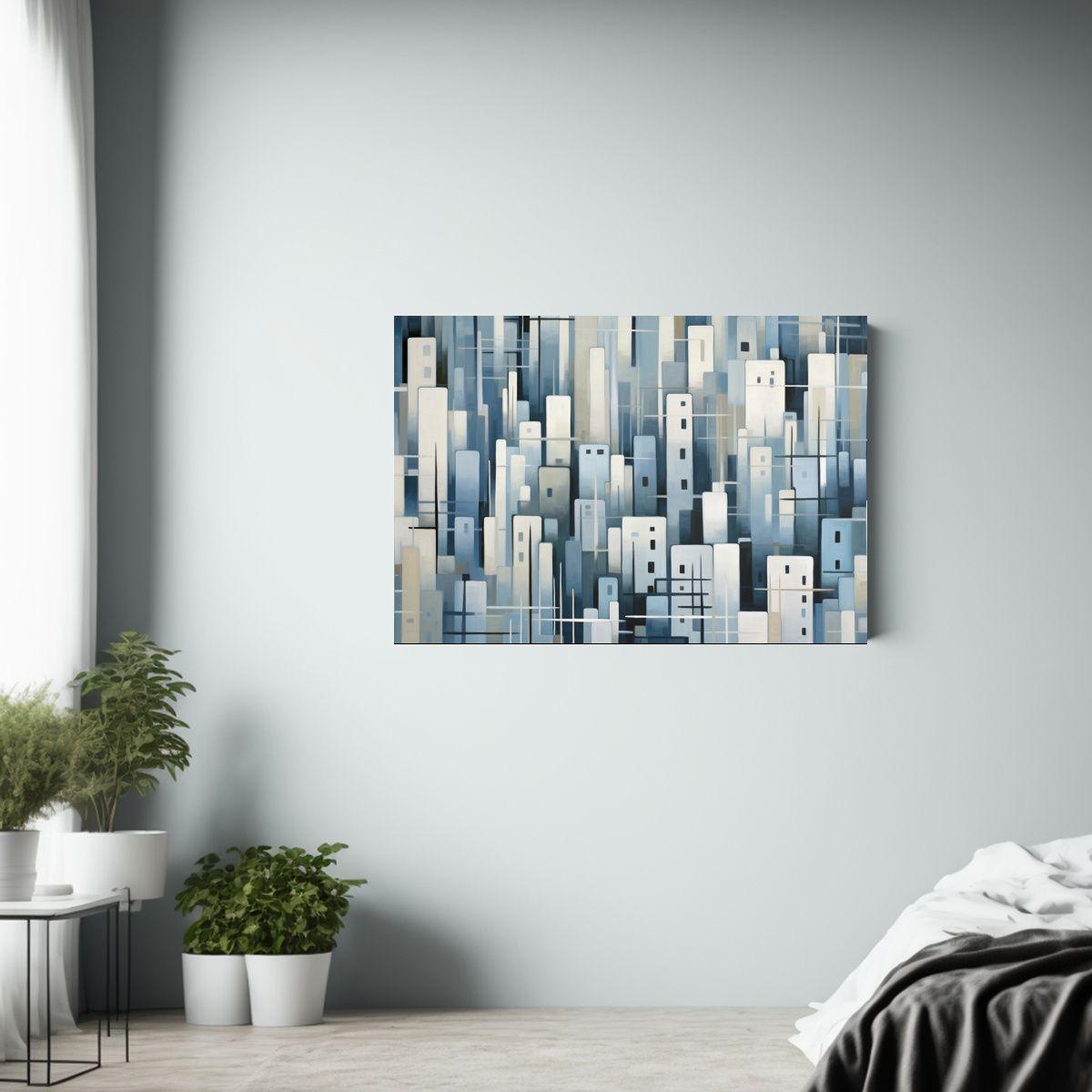 Pinturas Decorativas Estilo Galería: Abstracto En Azul Clar 30x20cm-2