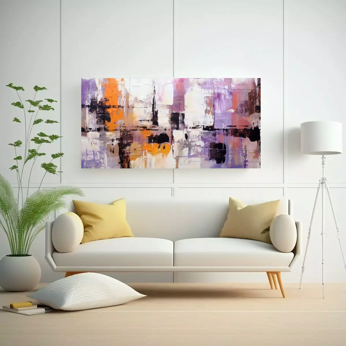 Pinturas Acrílicas Abstractas Estilo De Goteo. 60x30 Cm-2