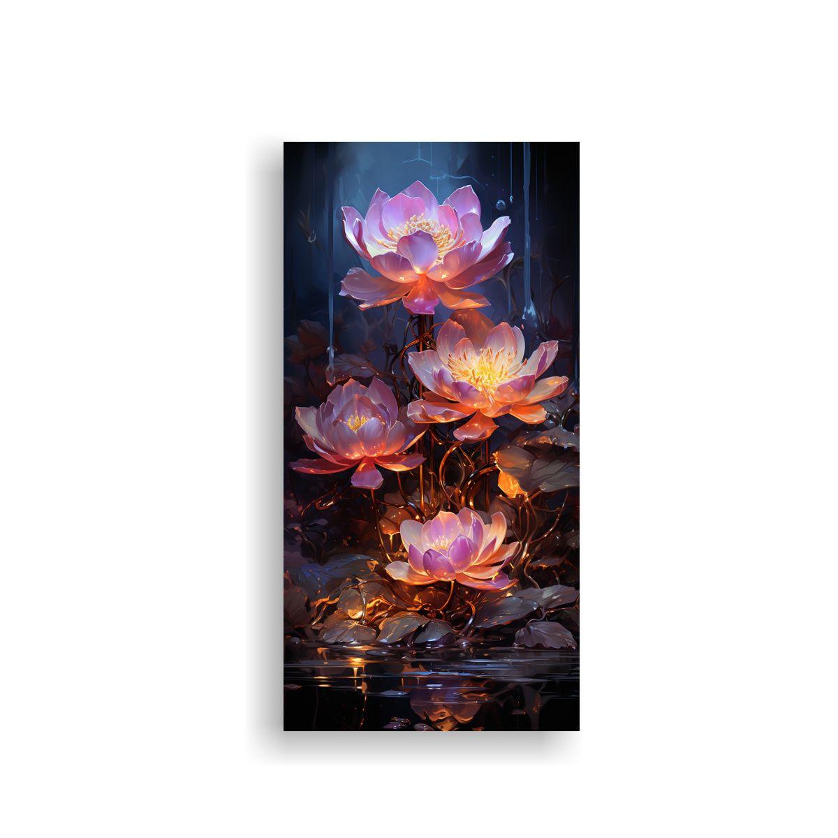 Cuadro Colores Regalo Loto Negro Pintura Luminosa 80x160cm-0