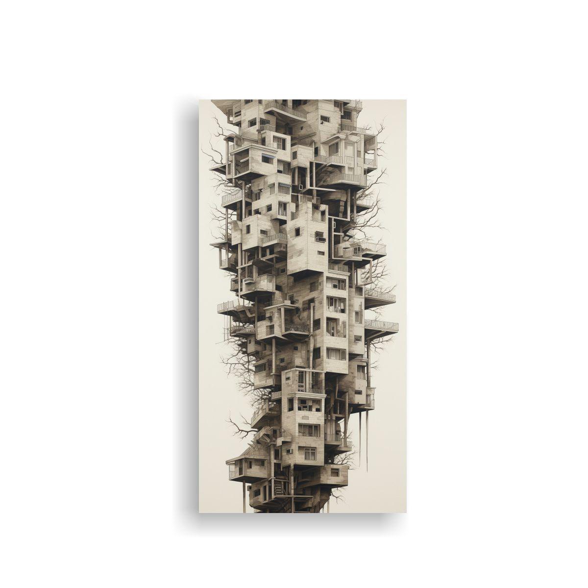 Pintura Decorativa: Ciudad De Huesos, Dibujo De 30x60cm-0
