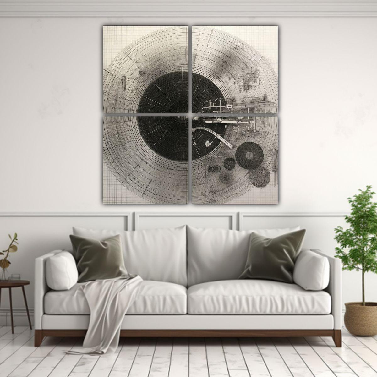 Cuadros Tema Expresividad Dibujo Diagramático De 100x100 Cm-2