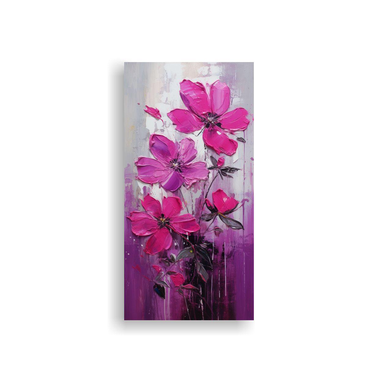 Pintura Floral En Lienzo En Estilo De Arte 50x100 Cm-0