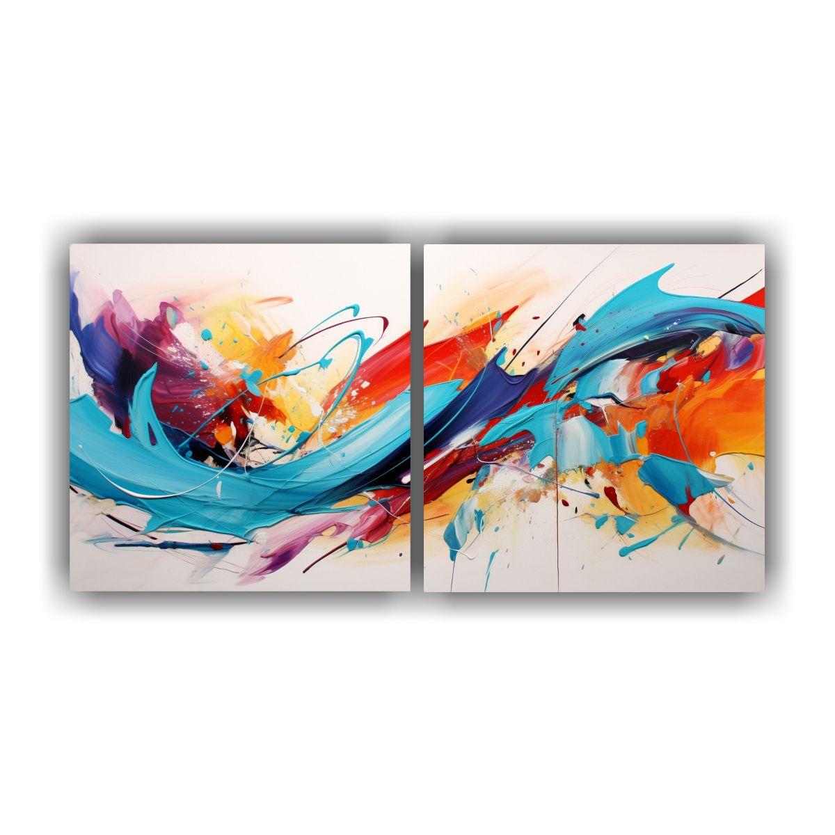 Pinturas De Decoración Lienzos Abstractos 80x40 Cm-0