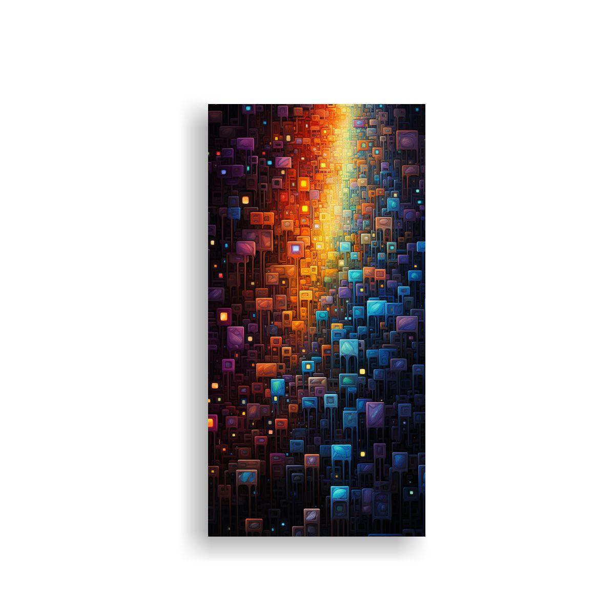 Cuadro Abstracto De Figuras Modernas Con 20x40cm-0