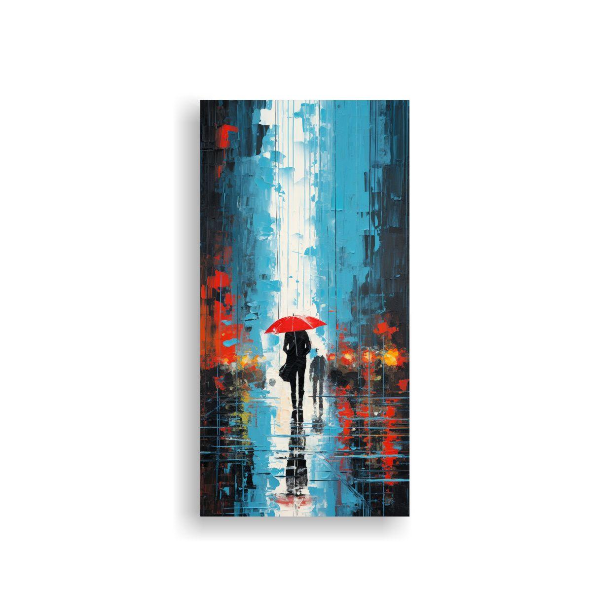 Pintura Decorativa Abstracta De Un Día Lluvioso 30x60cm-0