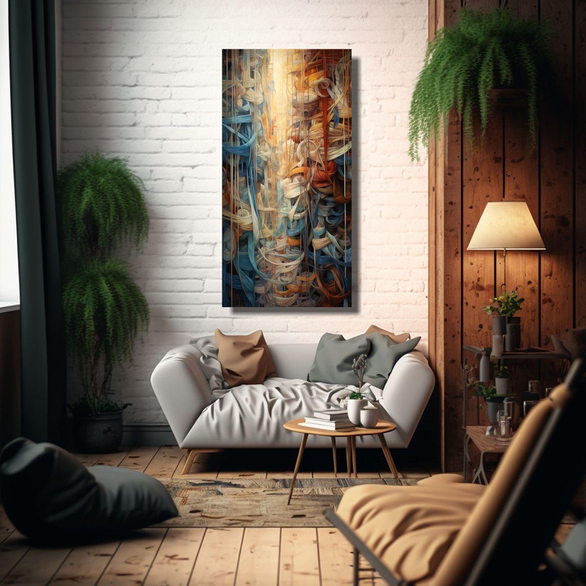 Cuadro Abstracto De Memorias Entrelazadas 80x160cm-2