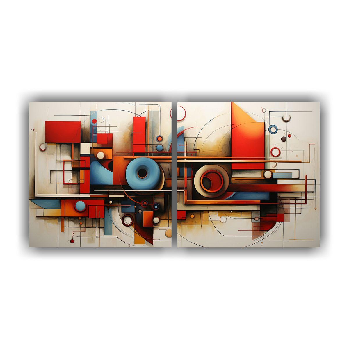 Pinturas Abstractas En Bastidor Con Patrón 60x30 Cm-0