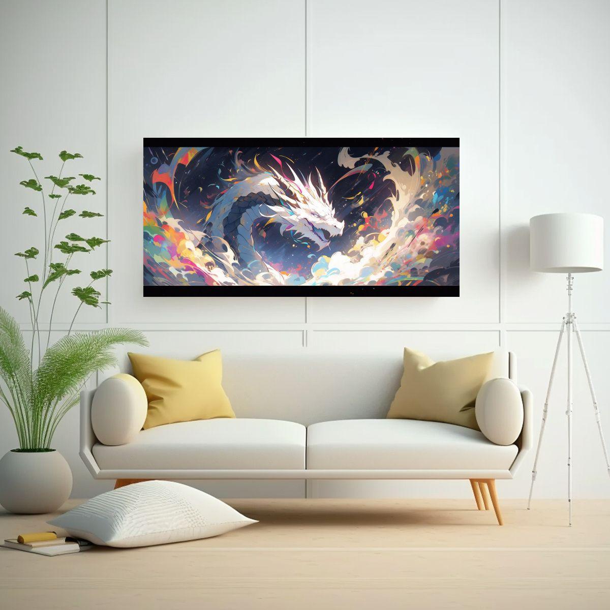 Cuadro Expresión Cultural: Dragón En Colores Arc 140x70cm-2