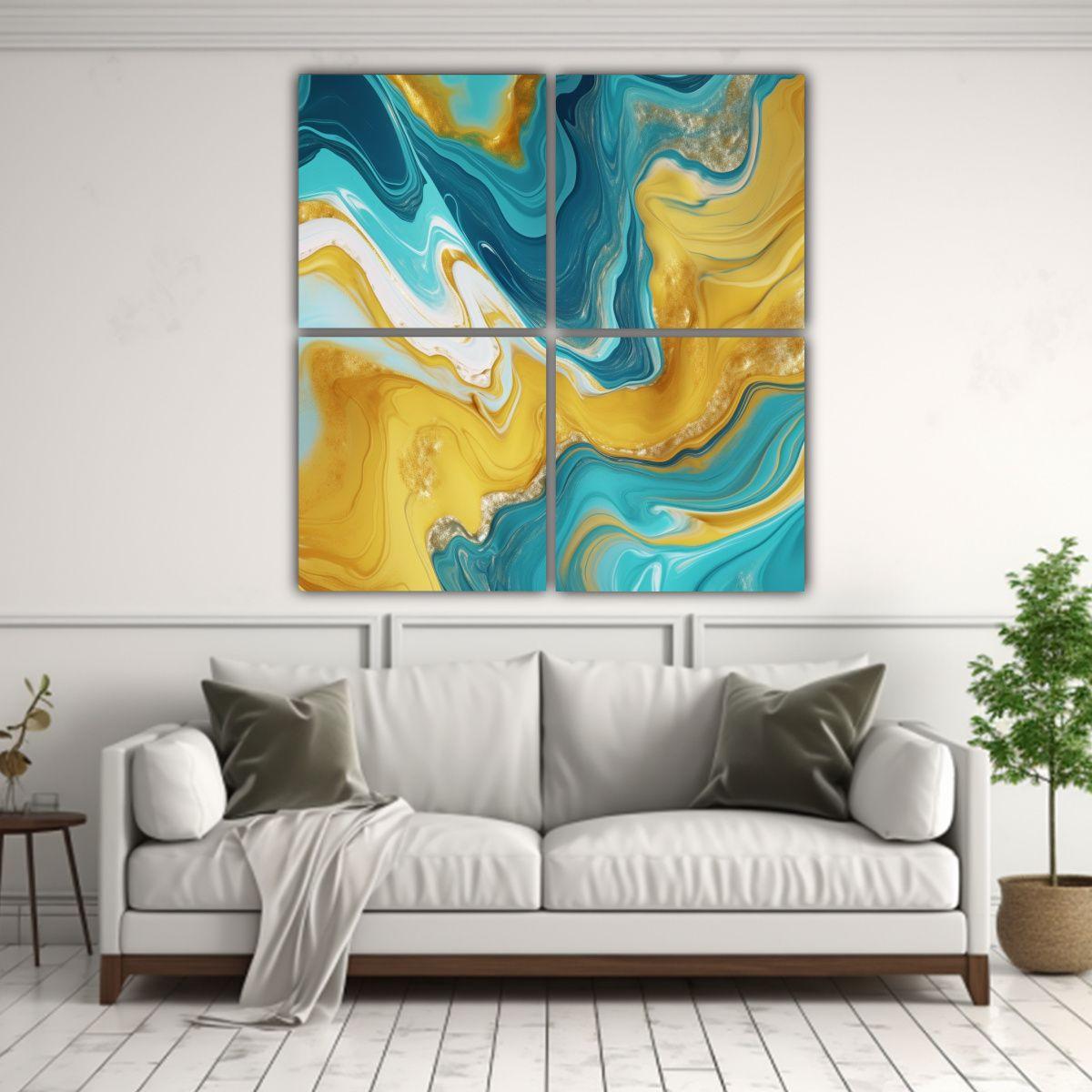 Cuadro De Arte En 3D Con Fondo De Mármol, Color 180x180 Cm-2