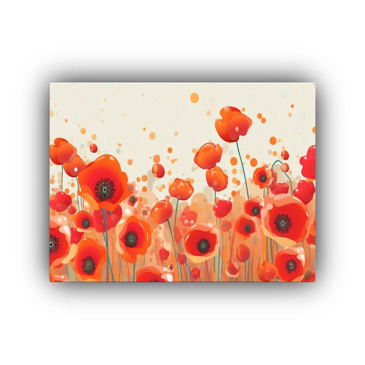 Cuadro De Lienzo Con Hermosas Flores De Amapola En Un Estilo 45x30cm-0