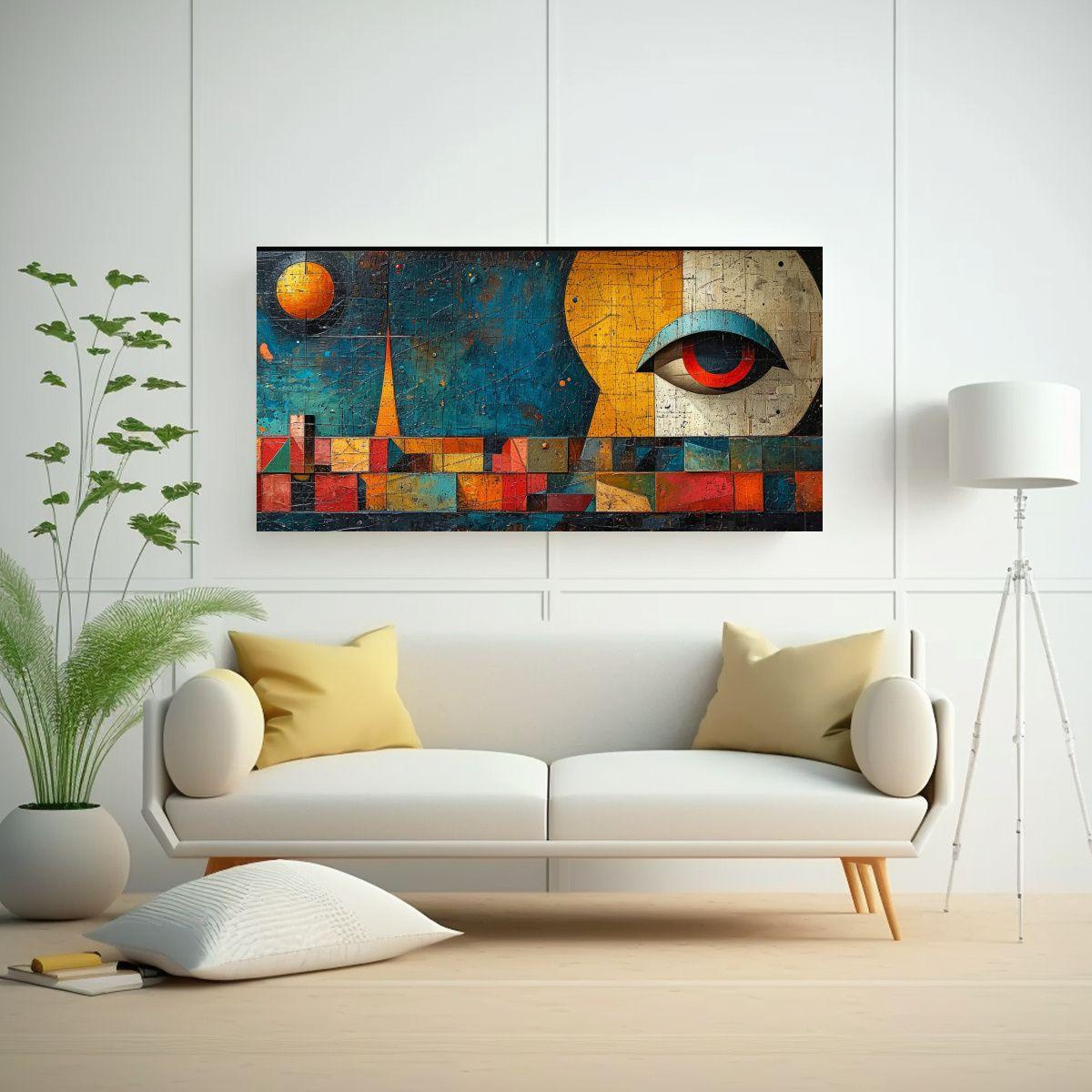 Cuadro De Tela: Composición Dinámica En Nave 160x80cm-2