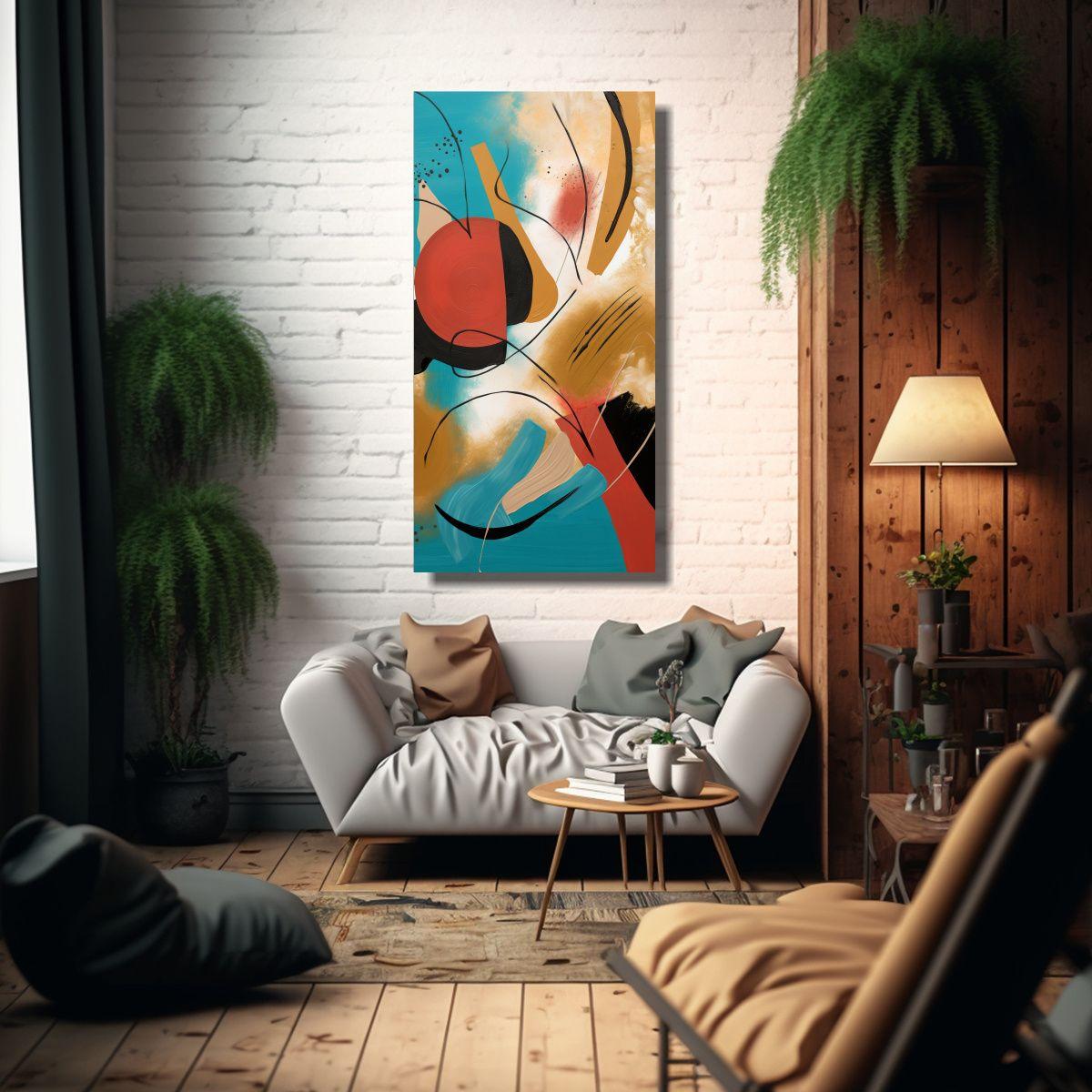 Pintura Abstracta Cuadro Expresión Impacto Visual 40x80cm-2