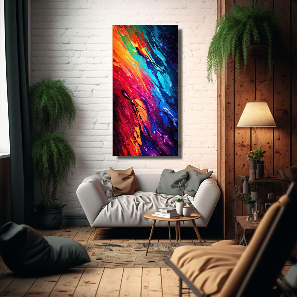 Pintura Decorativa Intensa Y Colorida De Patrones 20x40cm-2