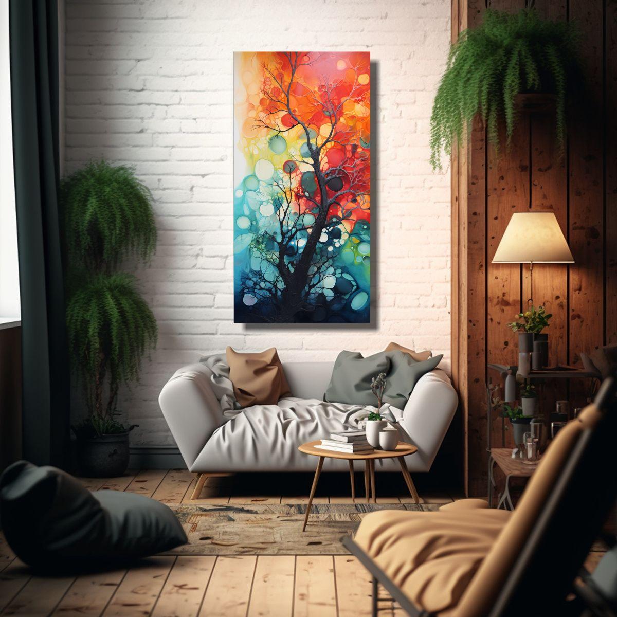 Cuadro Abstracto Fusión De Emociones Y Naturaleza 50x100cm-2