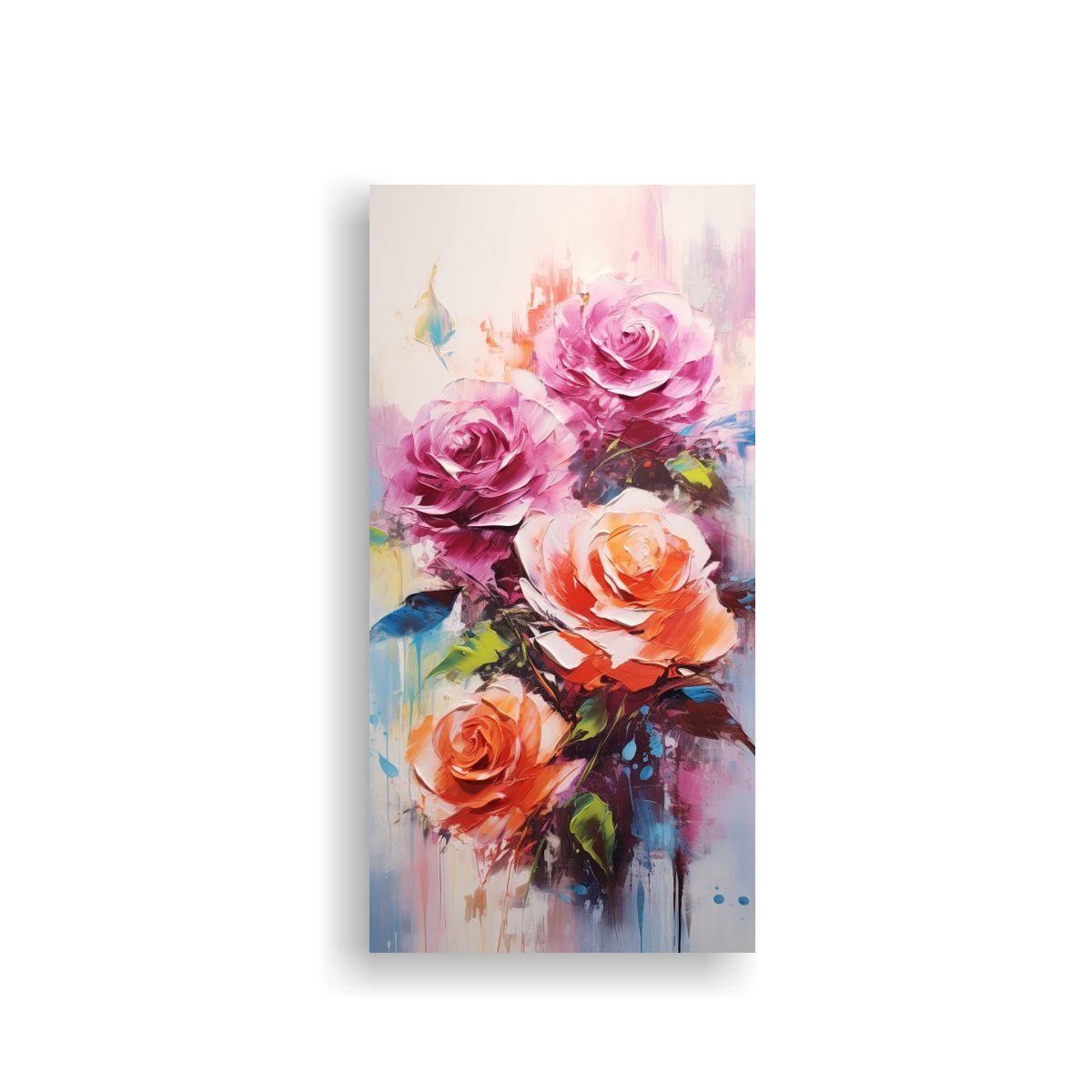 Pintura En Lienzo De Salón Con Vibrantes Colores 30x60 Cm-0