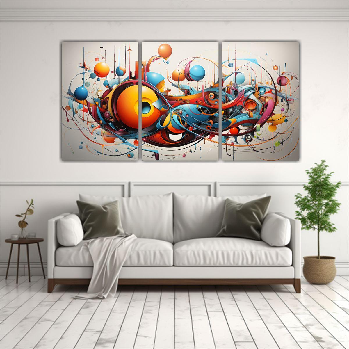 Pinturas De Decoración Abstracta Estilo Arte 60x30 Cm-2