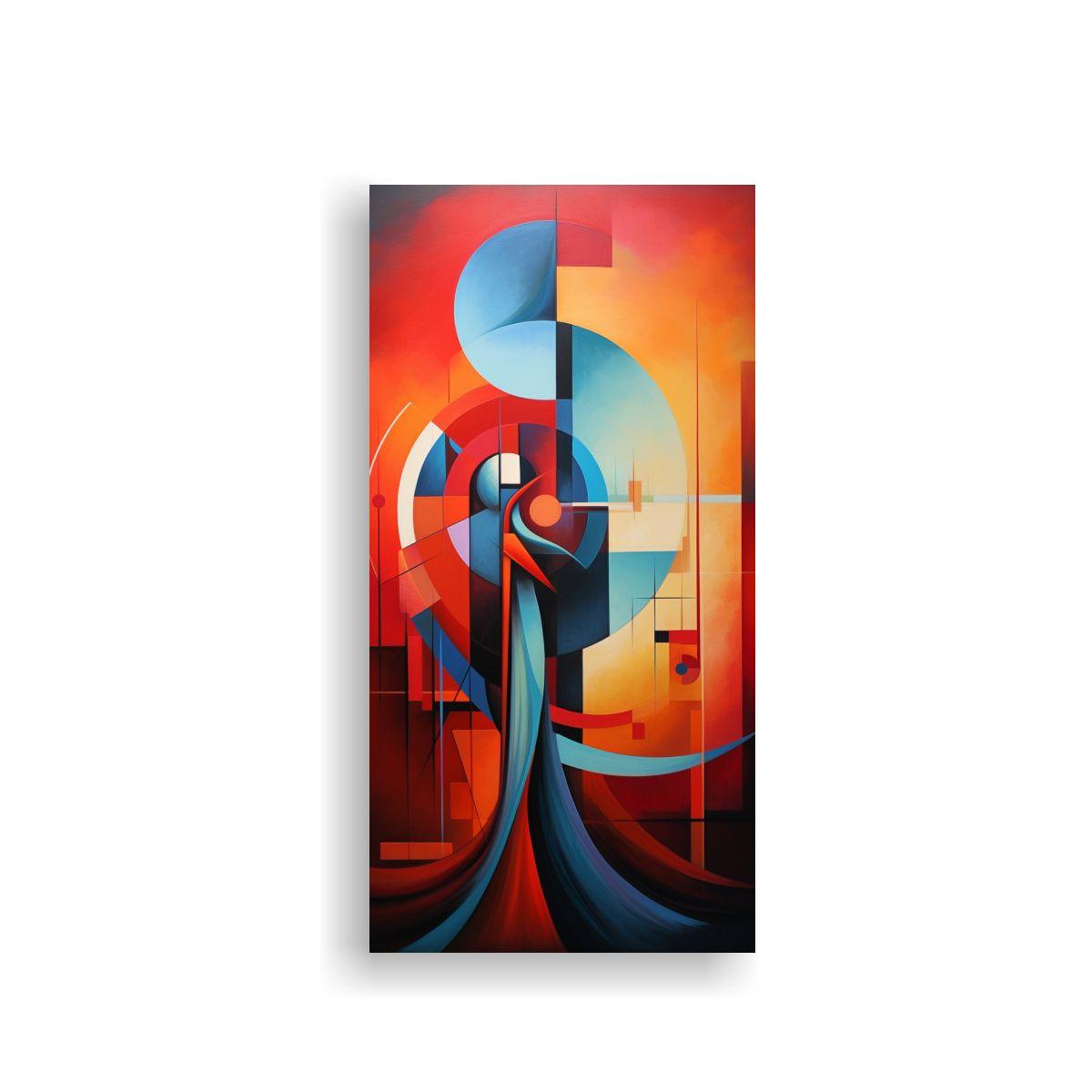 Cuadro Abstracto Con Figuras Geométricas 50x100cm-0