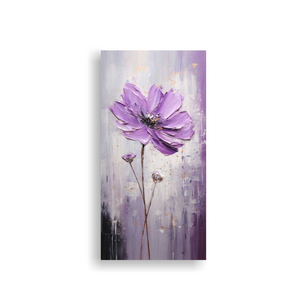 Cuadro Floral En Tela De Bastidor Vertical Con 20x40 Cm-0