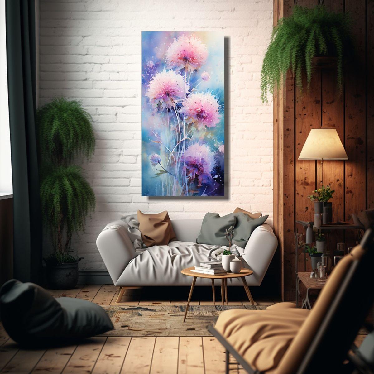 Pintura Abstracta De Expresión Y Textura Flores 70x140cm-2