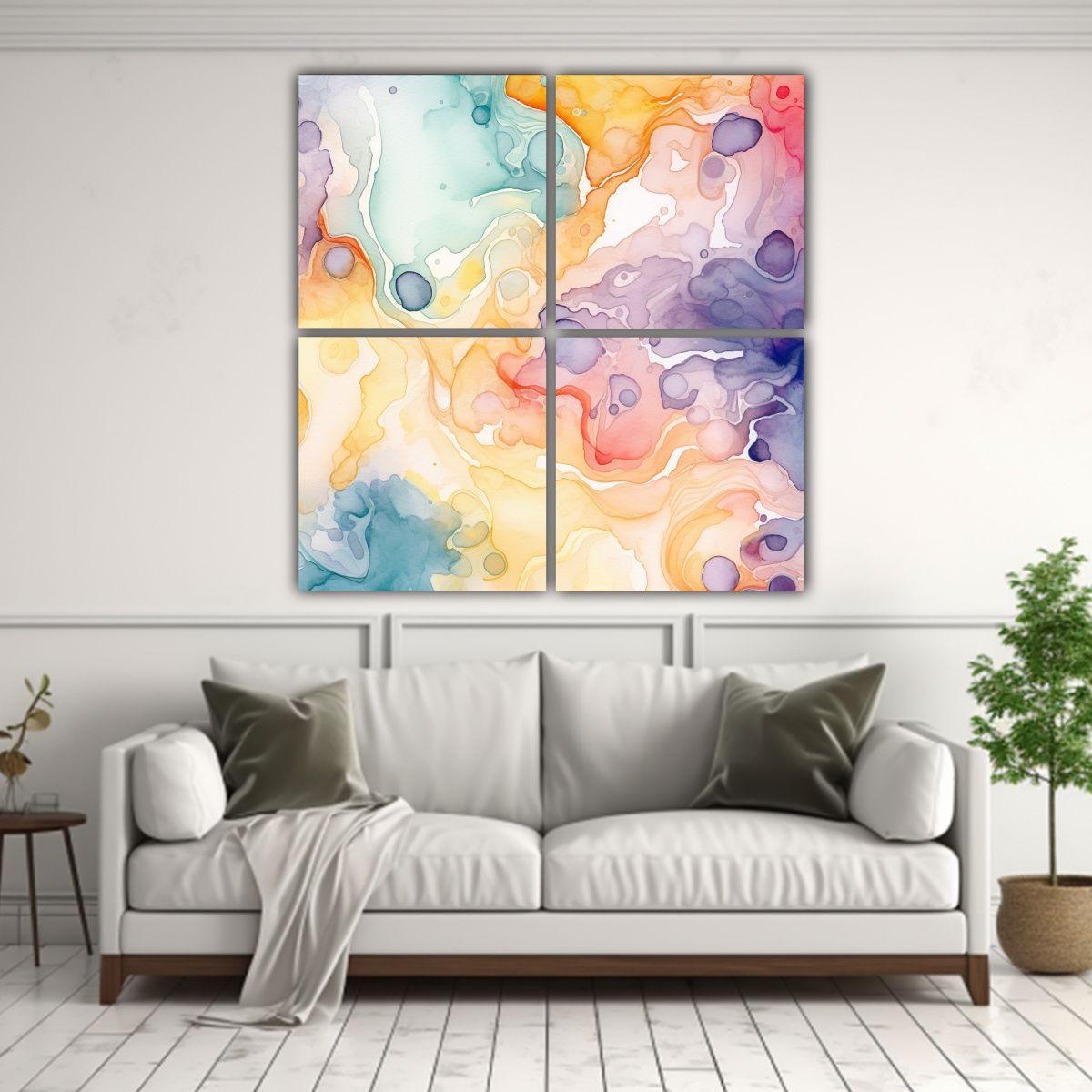 Pinturas Abstractas De Alta Calidad En Papel 180x180 Cm-2