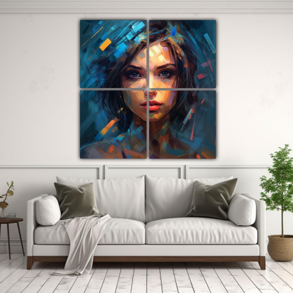 Cuadro Diseño Multicolor Estilo Juliette Mael De 160x160 Cm-2