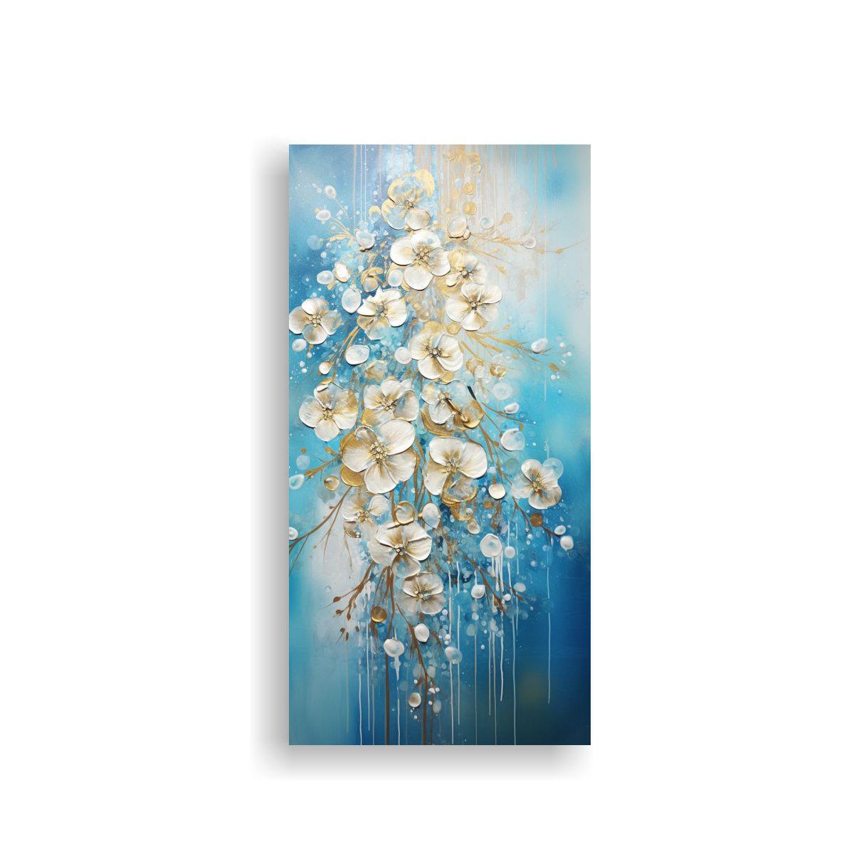 Pintura Cuadro Colorida Y Dorada Para Decoración 50x100cm-0