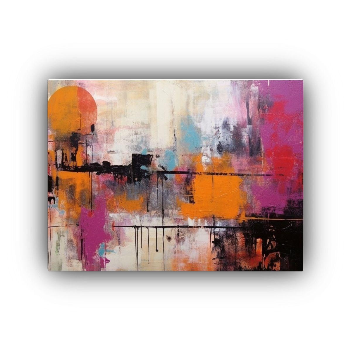 Pintura Abstracta Expresionista Sorprendente De Arte Movimie 50x40cm-0