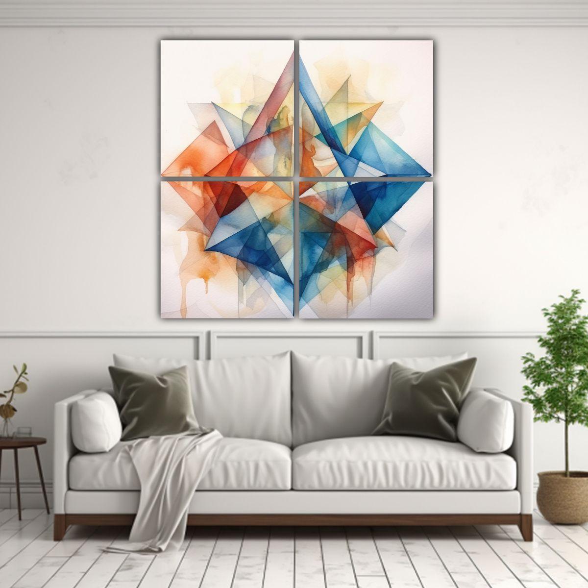 Cuadros Juveniles De Tela Abstracción Pintura 160x160 Cm-2