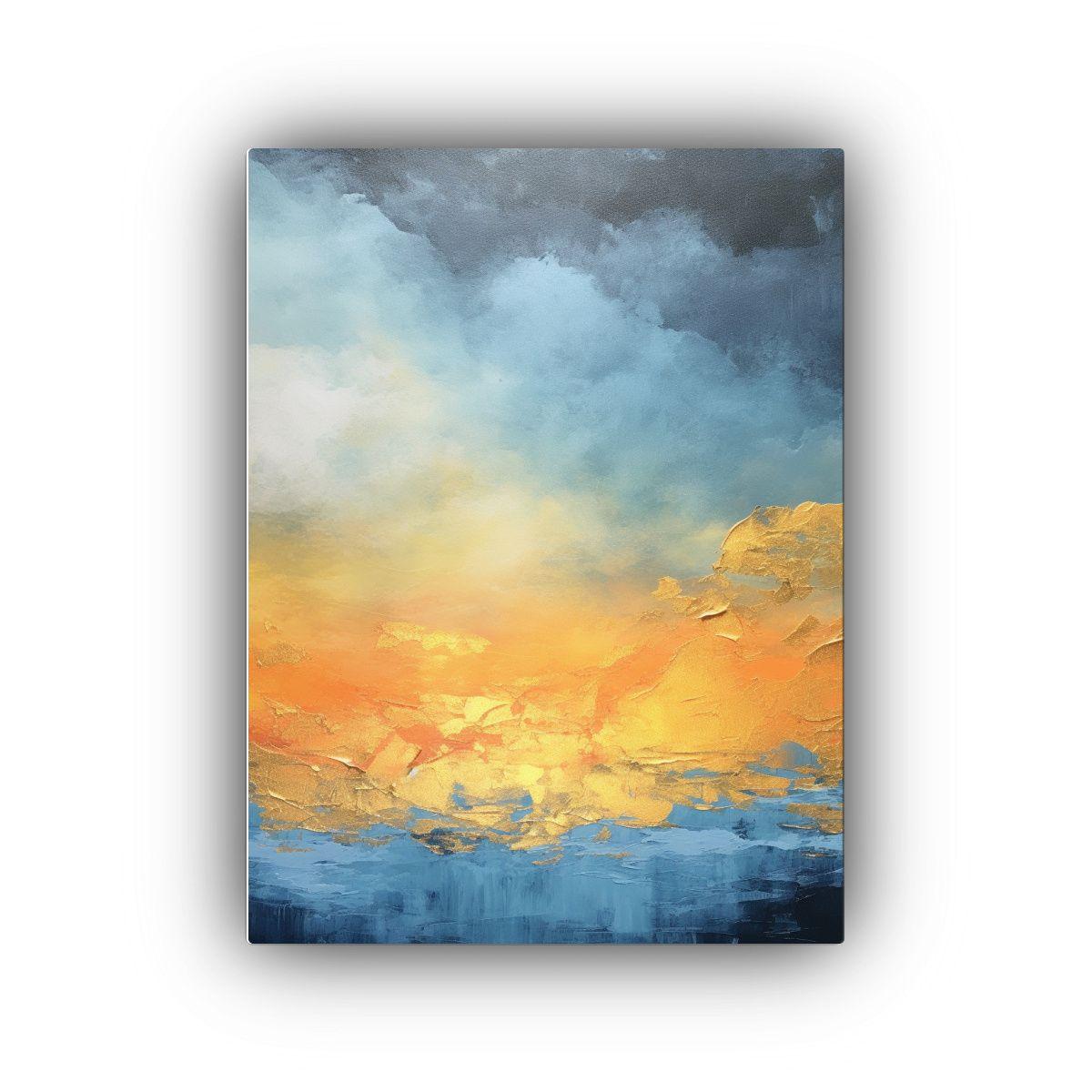 Cuadro Abstracto Amanecer Líneas Finas Vidrio 40x50cm-0