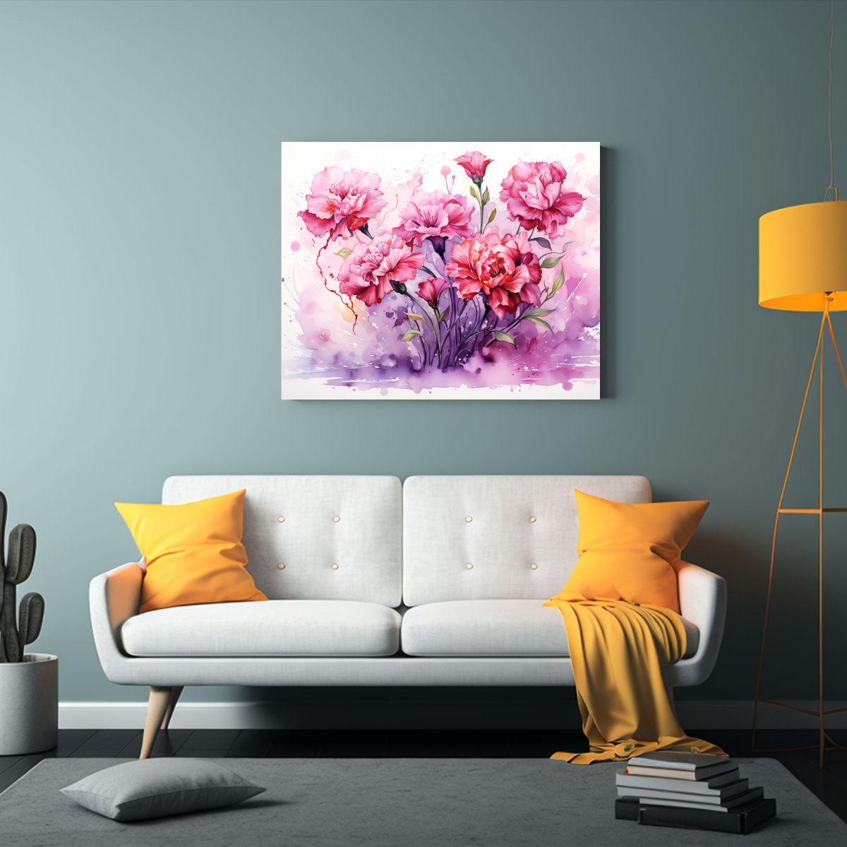 Cuadro Abstracto De Alta Calidad Con Flores Rojas Y Rosas 30x20cm-2