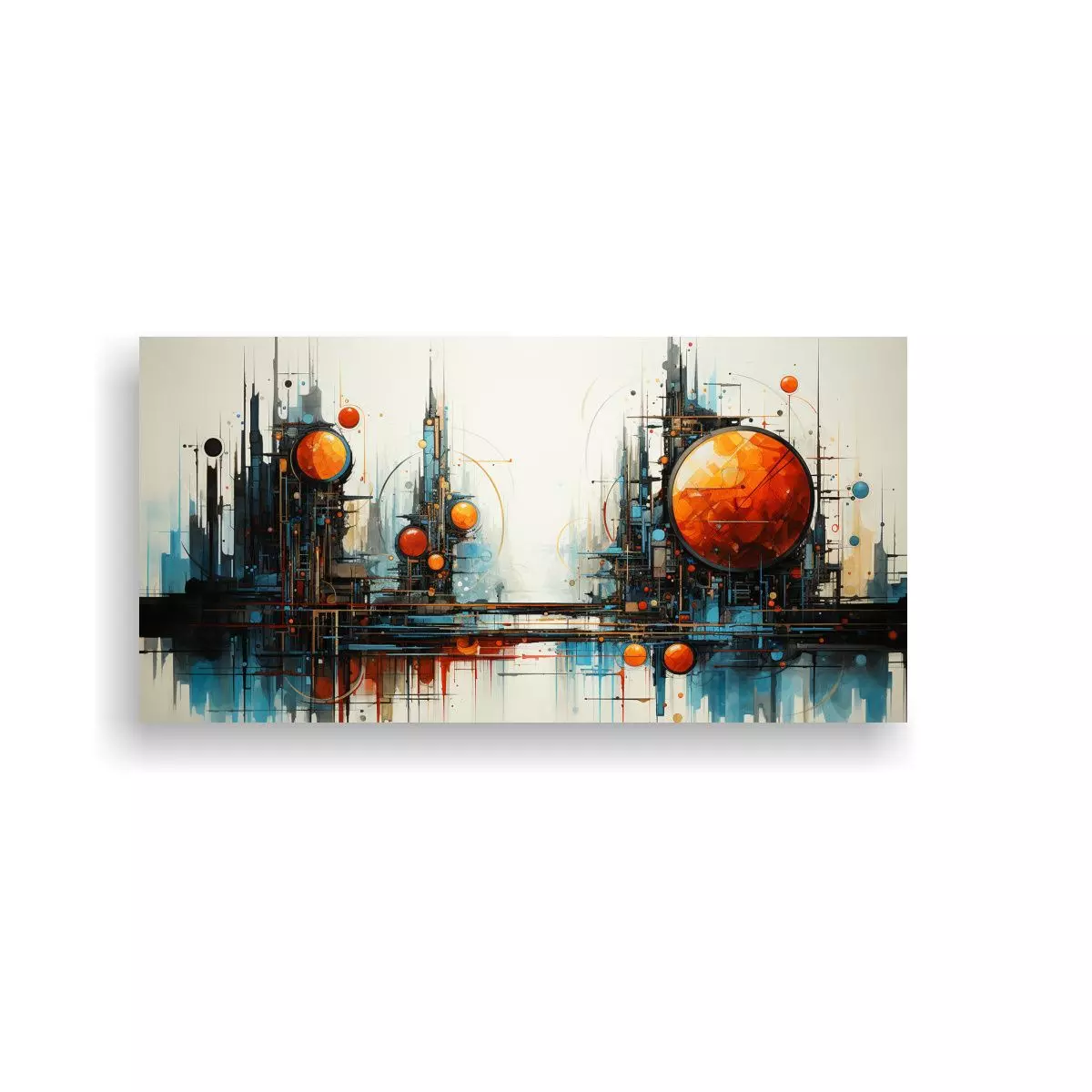 Pintura Abstracta Futurista Arte De Pared Alegre 120x60cm-0