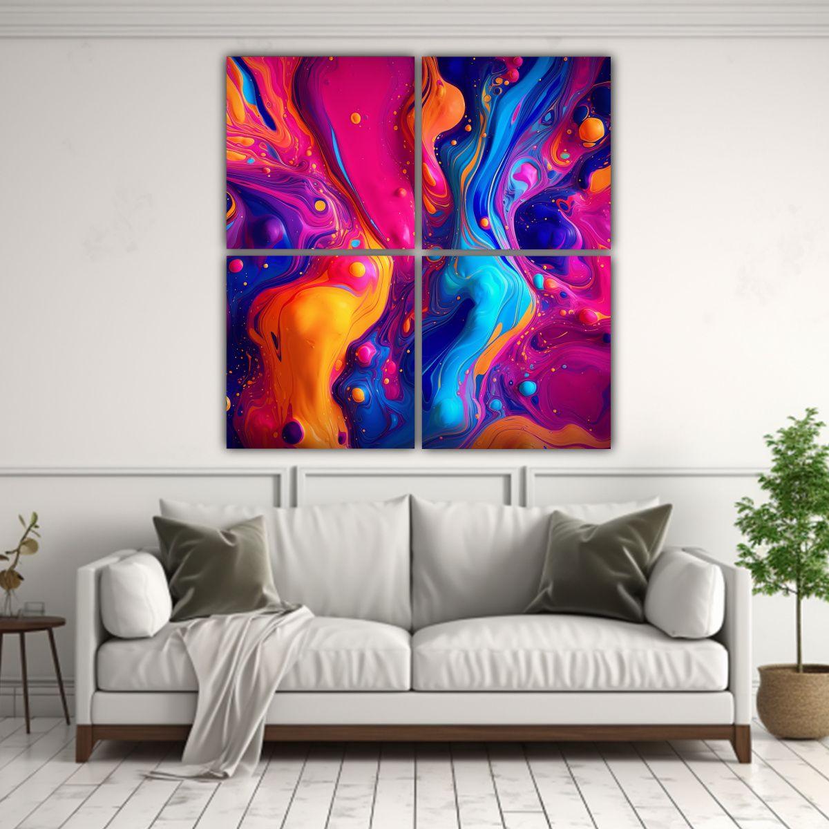 Pintura Abstracta Decorativa Inspiración 140x140 Cm-2