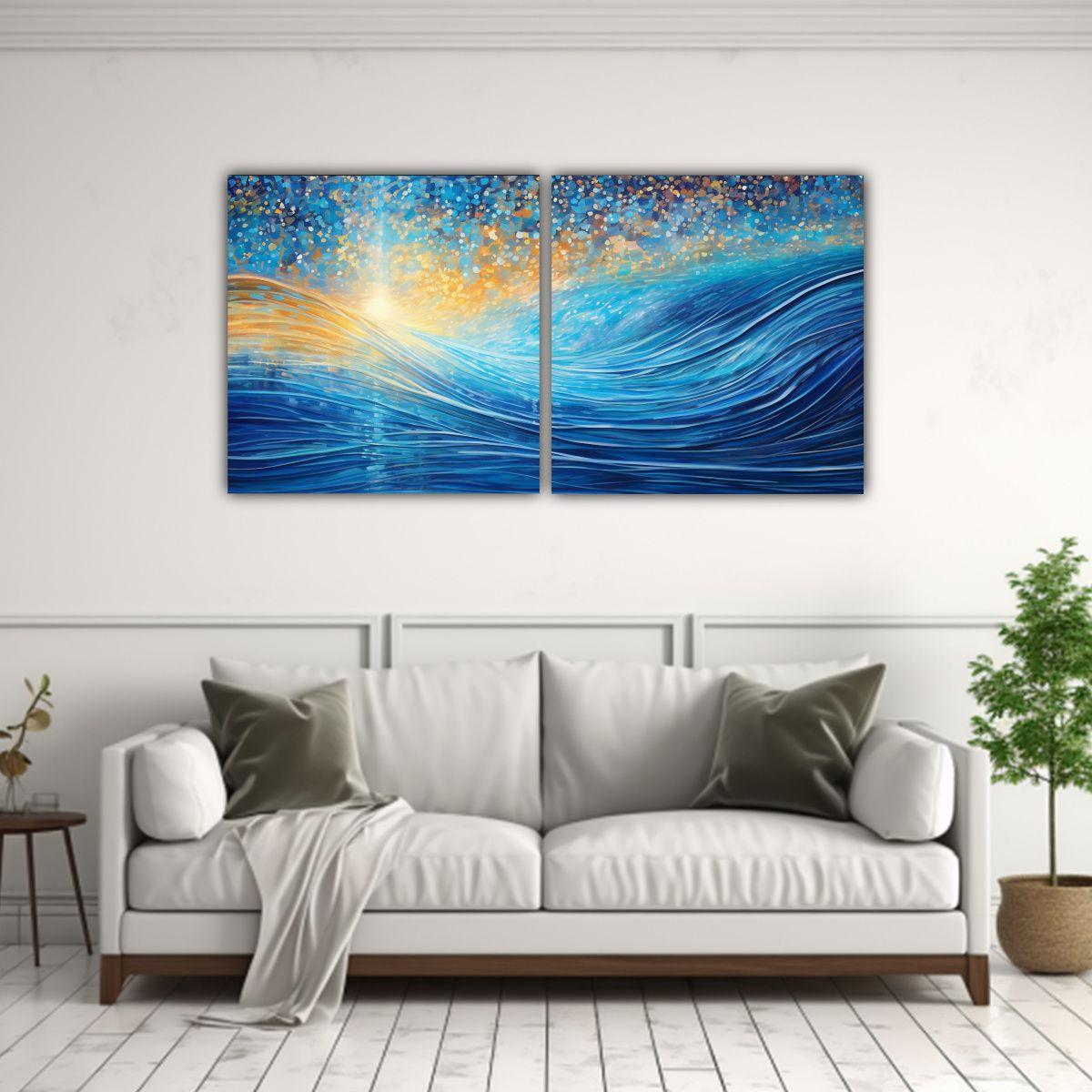 Pintura Decorativa Estilo Luminoso Punto Líquido. 100x50 Cm-2
