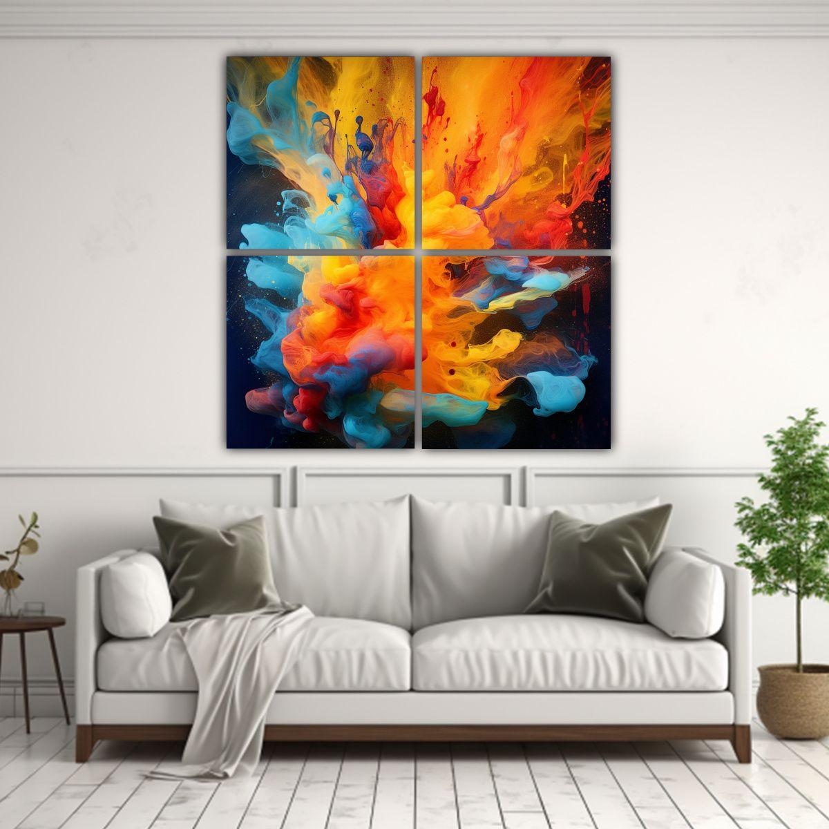 Pinturas Decorativas Abstractas De Líquidos 80x80 Cm-2