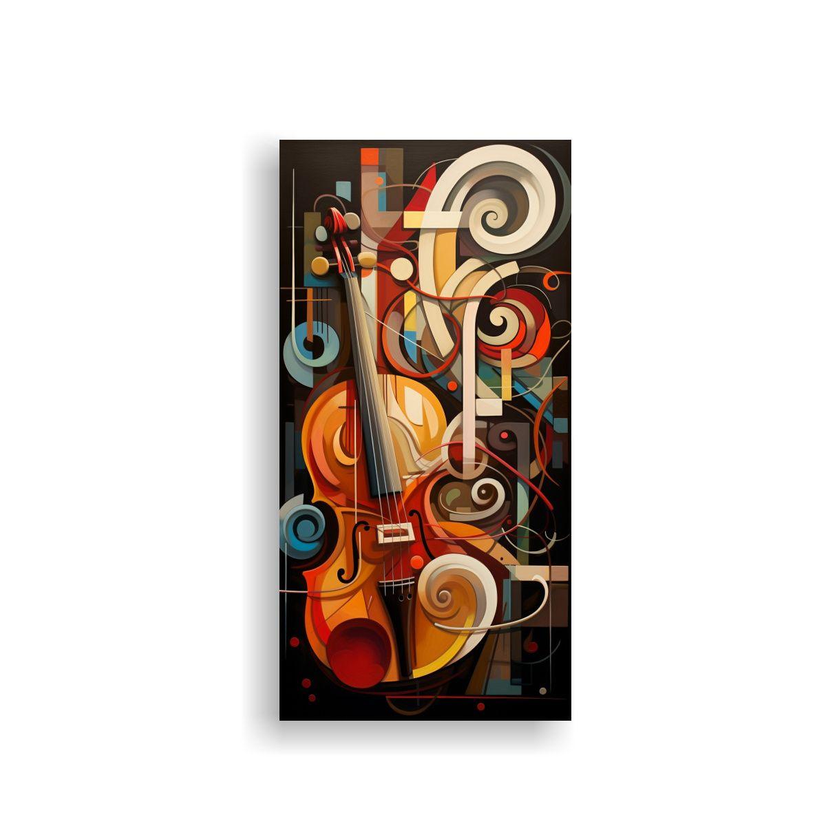 Tela En Bastidor Moderno Abstracto Geometría 20x40cm-0