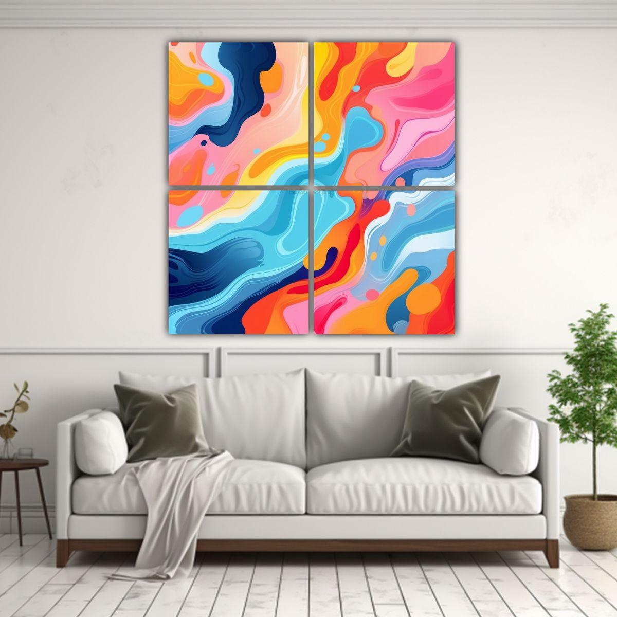 Pinturas Abstractas De Fondo Líquido Y Fluido 200x200 Cm-2