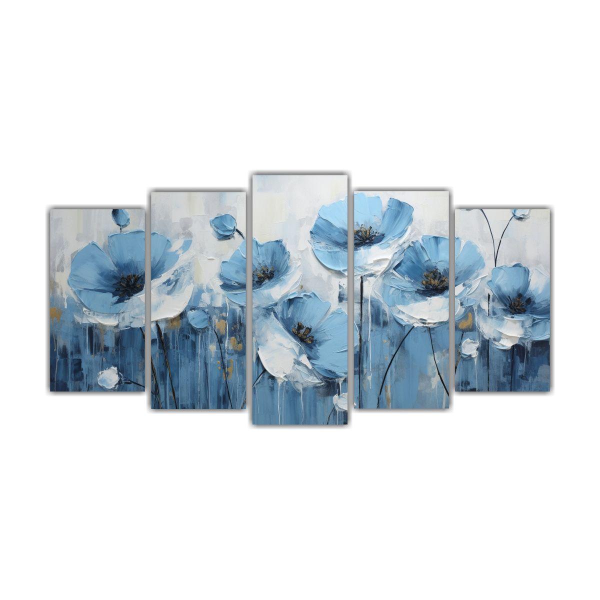 Obra Maestra Azul: Pintura En Lienzo Estilo 100x50 Cm-0