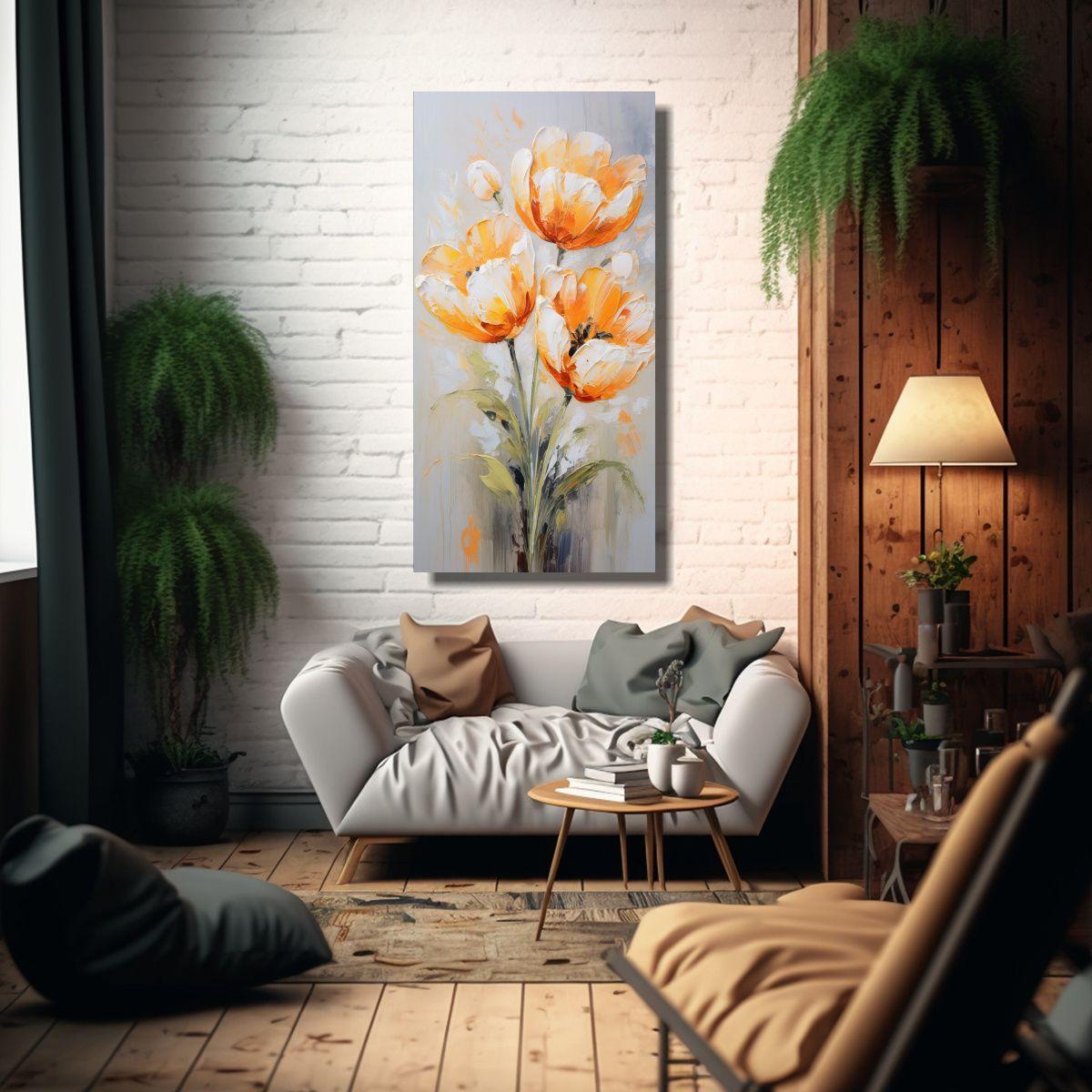 Cuadro Canvas Naturaleza Viva Tonos Naranja 70x140cm-2