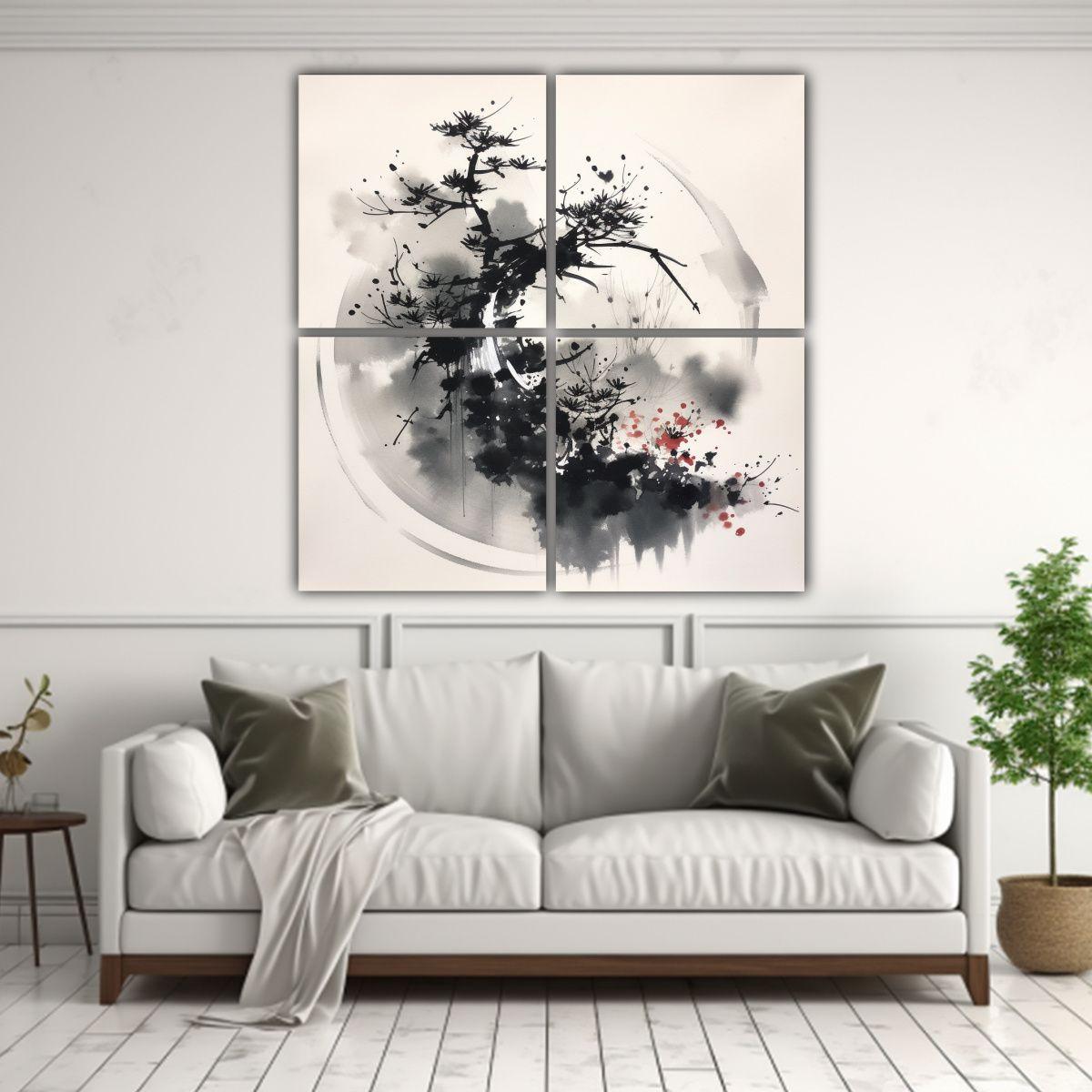 Cuatro Lienzos Alta Calidad Para Pintura Japonesa 100x100 Cm-2