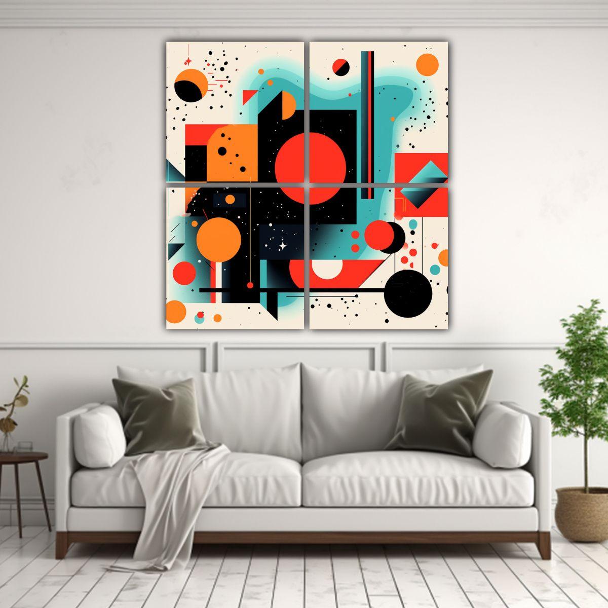 Lienzos Decorativos Con Formas Retro Postmodernas 200x200 Cm-2